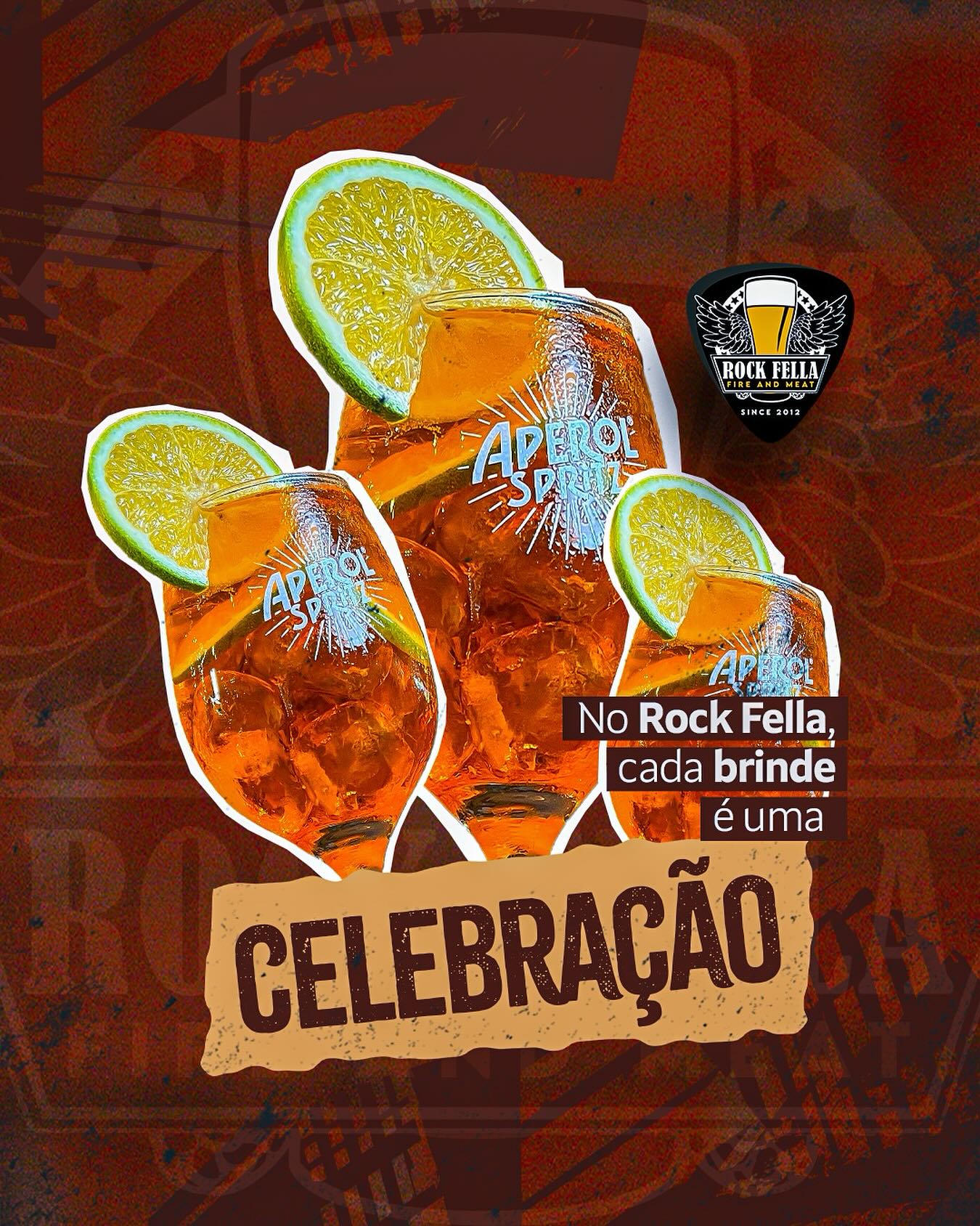 Celebre com Aperol no Rock Fella